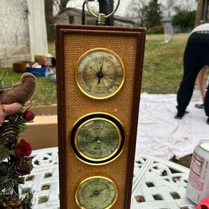Vintage Weather Station with Gold Accents